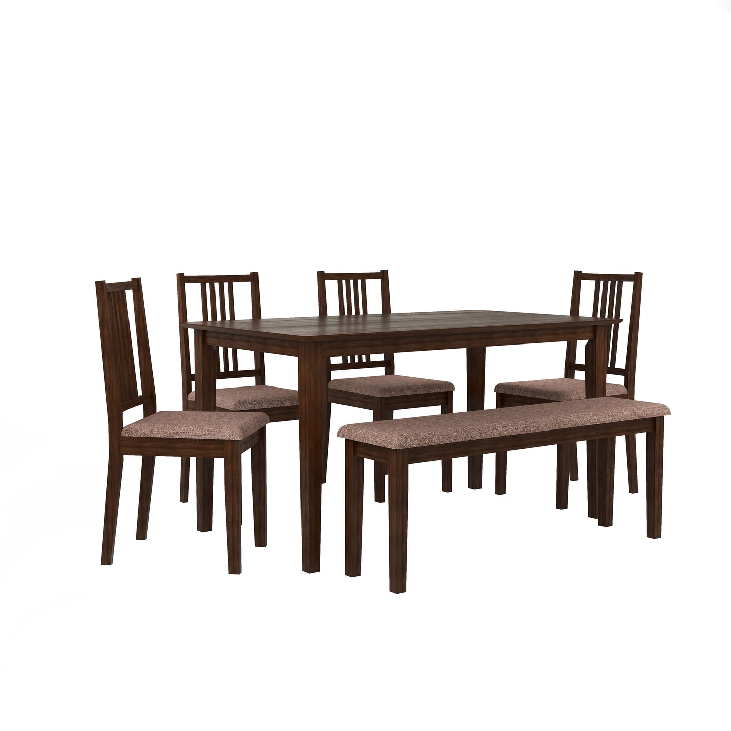 Monterey 6 Seater Solid Wood Dining Set With Bench