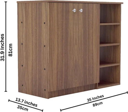 STEP NEST Engineered Wood Shoe Rack  (Brown, 8 Shelves, Knock Down)