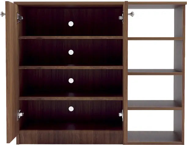 STEP NEST Engineered Wood Shoe Rack  (Brown, 8 Shelves, Knock Down)
