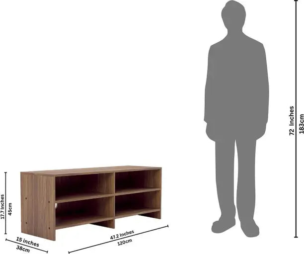 Floor Standing TV Entertainment Unit SetTopBox Stand/TV Cabinet Engineered Wood TV Entertainment Unit  (Finish Color - Teak, Knock Down)