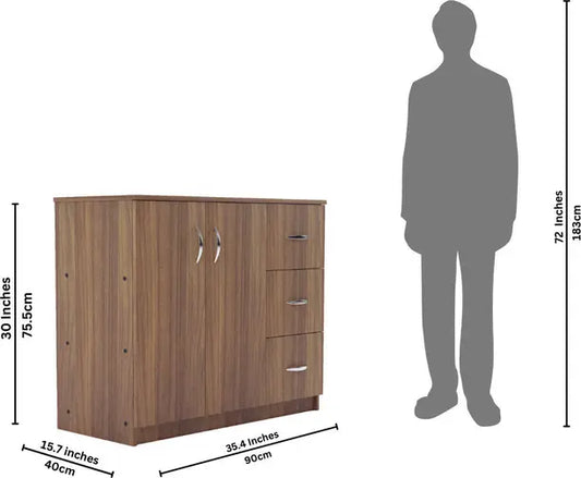 Cabinex Engineered Wood Free Standing Cabinet  (Finish Color - Teak, Door Type- Hinged, Knock Down)