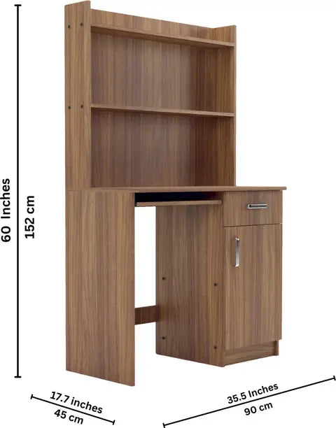 PRO Engineered Wood Study Table  (Free Standing, Finish Color - Teak, Knock Down)