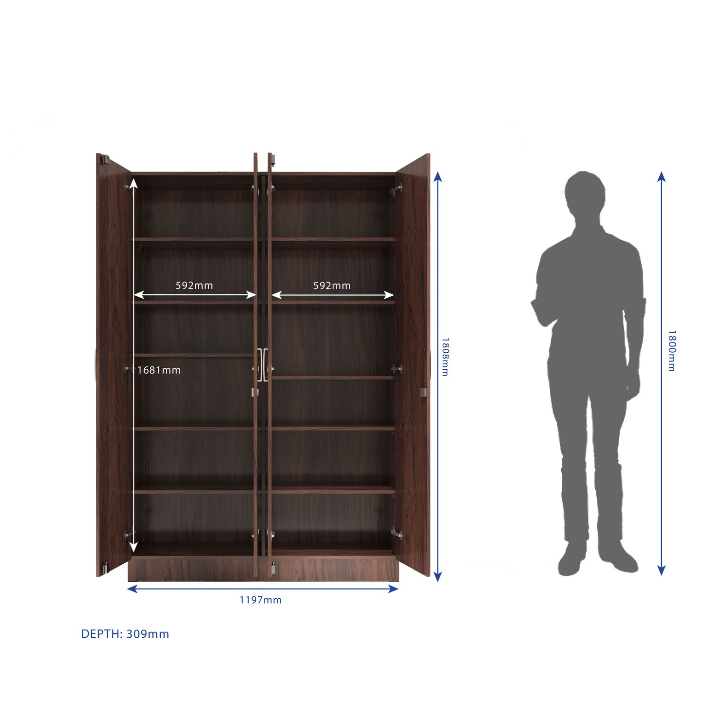 Kenzou 4 Door Wardrobe