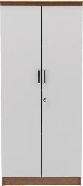 Twin Space Engineered Wood 2 Door Wardrobe  (Finish Color - Teak, Knock Down)